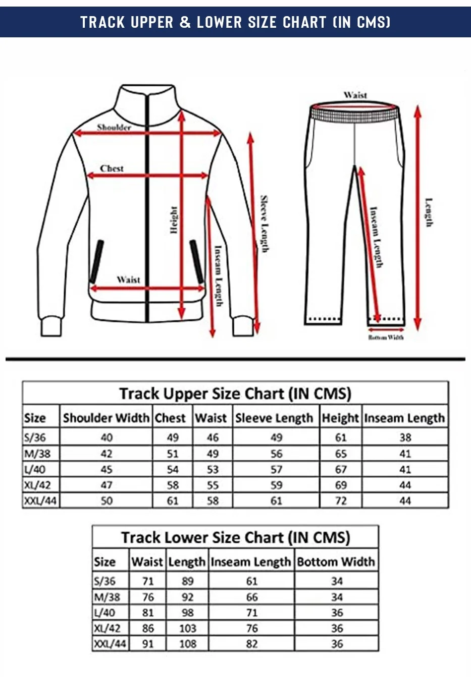 TRACKSUIT (CM) size chart
